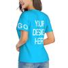 NineFit Basics Bulk Custom T Shirts for Women Design Your Own Customize Shirts for Woman Short Sleeve Custom Shirt V Neck Tee Basic Top Small, Blue 3 view 4