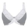 Women's Plus Size Full Coverage Lace Bra Underwire Non Padded Push up Bralette 34D Grey view 2