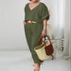 Linen Set for Women Two Piece Outfits Dressy Green Casual Palazzo Pants Sets view 2