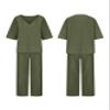 Linen Set for Women Two Piece Outfits Dressy Green Casual Palazzo Pants Sets view 4