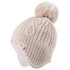 Baby Beanie Hat, Winter Warm Knit Cap and Scarf Set with Pom Pom for Girls, Toddler Winter Hat(0-36months) Beige view 1