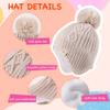 Baby Beanie Hat, Winter Warm Knit Cap and Scarf Set with Pom Pom for Girls, Toddler Winter Hat(0-36months) Beige view 2