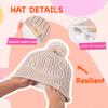 Baby Beanie Hat, Winter Warm Knit Cap and Scarf Set with Pom Pom for Girls, Toddler Winter Hat(0-36months) Beige view 3