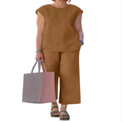 Palazzo Pant Sets for Women 2 Piece Sets for Women Linen Pant Suits for Women Dressy Casual Outfits for Women