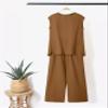 Palazzo Pant Sets for Women 2 Piece Sets for Women Linen Pant Suits for Women Dressy Casual Outfits for Women view 3