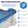 Kunovo Portable Tall Life Guard Chair with Rescue Pole, Rustproof Outdoor Lifesaving Observation Chair, Strong Load-Bearing Referee Seat for Competition(180cm (70.8")) view 3
