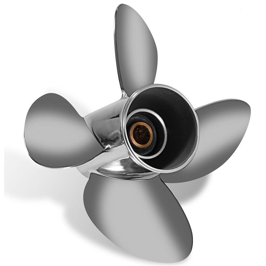 YOUNG PROPS 13 x 19 Stainless Steel Outboard Boat Propeller for Yamaha Engines 50 70 75 80 90 100 115 125 130HP 13 x19 Prop Hub Kits Included 15 Tooth RH