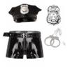 Sinleey Men's Sexy Policeman Cosplay Costume Shorts Double-end Zipper Boxer Shorts Underwear for Halloween Black Medium view 1