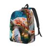 WURTON Sea Turtle Print Unisex Canvas Bag Canvas Shoulder Pouch Pack Lightweight Backpack For Woman Lady view 2