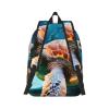 WURTON Sea Turtle Print Unisex Canvas Bag Canvas Shoulder Pouch Pack Lightweight Backpack For Woman Lady view 3