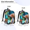 WURTON Sea Turtle Print Unisex Canvas Bag Canvas Shoulder Pouch Pack Lightweight Backpack For Woman Lady view 4