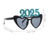 MAGICLULU 1pair Year Celebration Glasses Heart Frame Eyewear Fun Party Props for Year Eve Novelty Glasses for Adults Unique Party Supplies for Festive Gatherings view 2