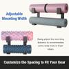 RoakyRoasy Yoga Mat Holder with Protective Padding Wall Mount Steel Storage Rack, 2 Tier Adjustable Width Hanger for up to 4 Foam Rollers, Easy Installation view 3
