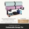 RoakyRoasy Yoga Mat Holder with Protective Padding Wall Mount Steel Storage Rack, 2 Tier Adjustable Width Hanger for up to 4 Foam Rollers, Easy Installation view 4