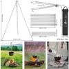 Tuimiyisou Campfire Tripod Camping Tripod Campfire Cooking Dutch Oven Tripod Folding Grill Stand Tripod Aluminium Alloy Stove Tripod for Dutch Ovens, Coffee Pots, Tea Pots, Silver view 2