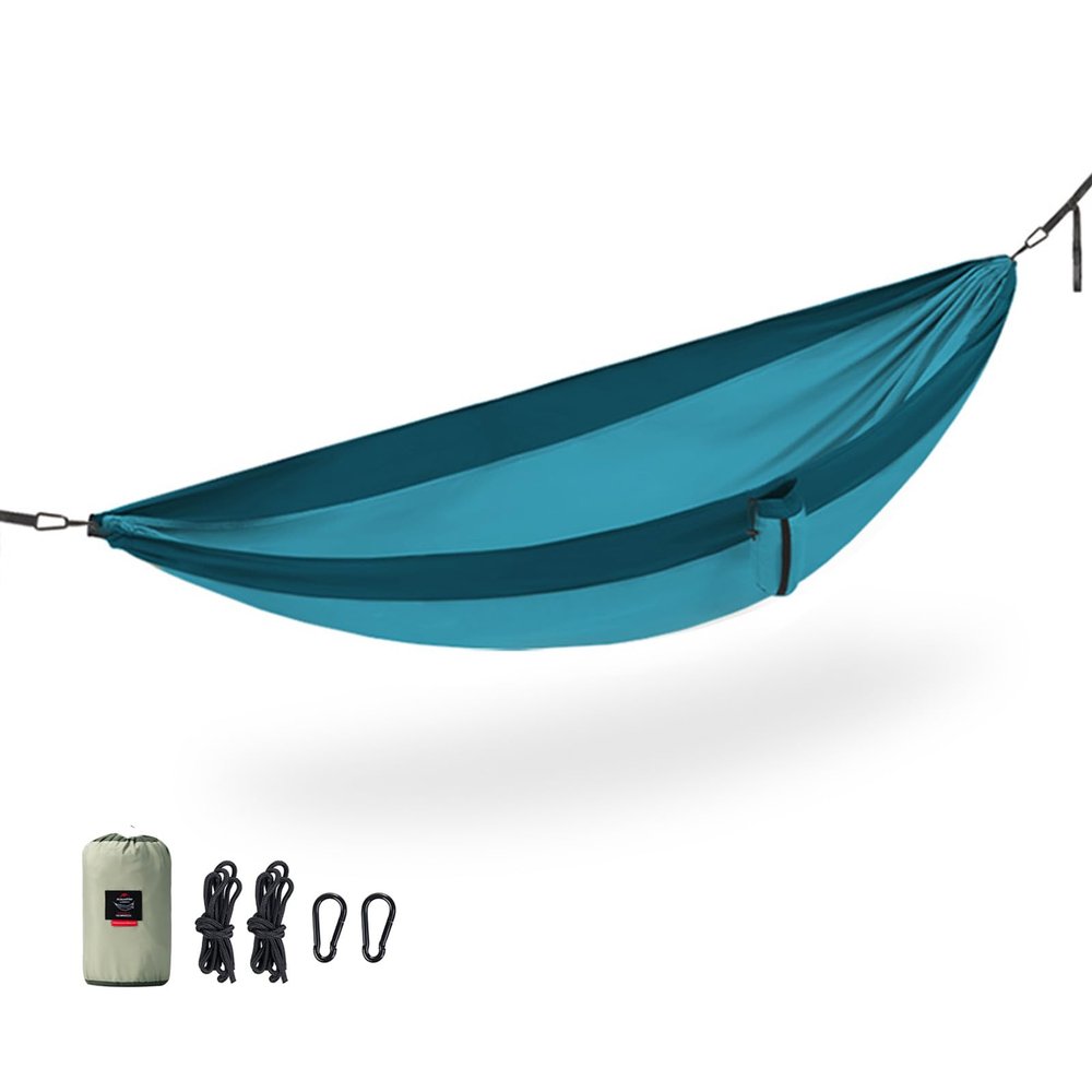 Naturehike Camping Hammock, Single & Double Hammock 794 Lb Capacity 1 & 2 Person Hammock Portable Tree Hammock for Outside Travel Hiking Camping Accessories (Blue, Single(114 * 58 inch))