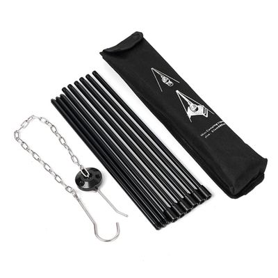 Tuimiyisou Campfire Tripod Camping Tripod Campfire Cooking Dutch Oven Tripod Folding Grill Stand Tripod Aluminium Alloy Stove Tripod for Dutch Ovens, Coffee Pots, Tea Pots, Black
