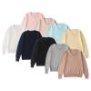 Girl's Boy's V Neck Sweater Long Sleeve School Uniforms Shirts for Kids Solid Classic Knit Pullover (Black, 7-8 Years) view 1