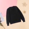 Girl's Boy's V Neck Sweater Long Sleeve School Uniforms Shirts for Kids Solid Classic Knit Pullover (Black, 7-8 Years) view 3