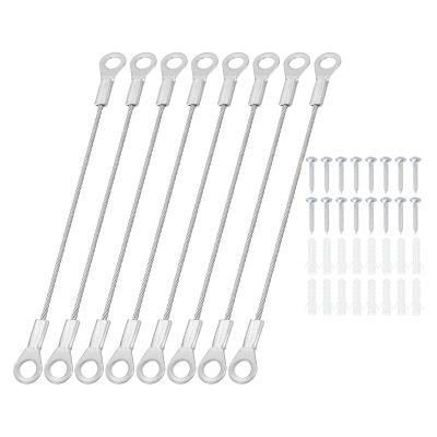 PATIKIL Cabinet Door Restraint Kit 0.06" x 4", 8 Pack Stainless Steel Flexible Braided Cable Door Hinge Limiter for Limiting Chest Cupboard Door Opening Angle Swing