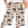 Lastshe Women's Casual Plus Size Pants High Waisted Lounge Pants Straight Long Beach Boho Palazzo Trousers with Pockets,Apricot Rose,1X view 1