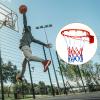 Basketball Rim, Wall Door Mounted Basketball Hoop, Thickened Steel Plate Basketball Hoop with Net Screws, Standard 18" Indoor Outdoor Hanging Hoop view 2
