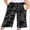 Lastshe Women's Plus Size Wide Leg Pants Summer Stretchy Drawstring Waistband Comfortable Fit Casual Trousers Pants with Pockets,Black W FL,4X view 1
