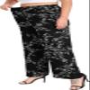 Lastshe Women's Plus Size Wide Leg Pants Summer Stretchy Drawstring Waistband Comfortable Fit Casual Trousers Pants with Pockets,Black W FL,4X view 4