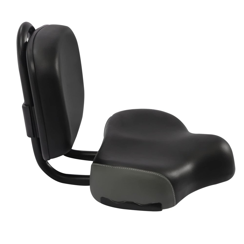 Pxolerig Bike Seat with Backrest, Extra Wide Soft Back Rest PU Cushion Bike Saddle, Comply with Ergonomic Design for Human, for Mountain Bike Tricycle Commuter Bike,etc