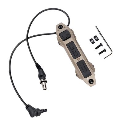 Dual Remote Flashlight Pressure Switch Tactical Dual Tape Pressure Switch for M300/M600 Series Scout Flashlight PEQ15 Laser and DBAL Series (Crane Laser+SF Plug, Tan)