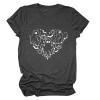 Epokay A Group of Floating Ghosts Bats Pumpkins Graphic Tees for Women Mystery Long Live Halloween Spirits T-Shirt view 2