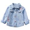 KAGAYD Little Girls' Denim Jacket Flower Embroidered Jean Jacket Classic Denim Jean Jacket for Kids (Blue, 4-5 Years) view 2
