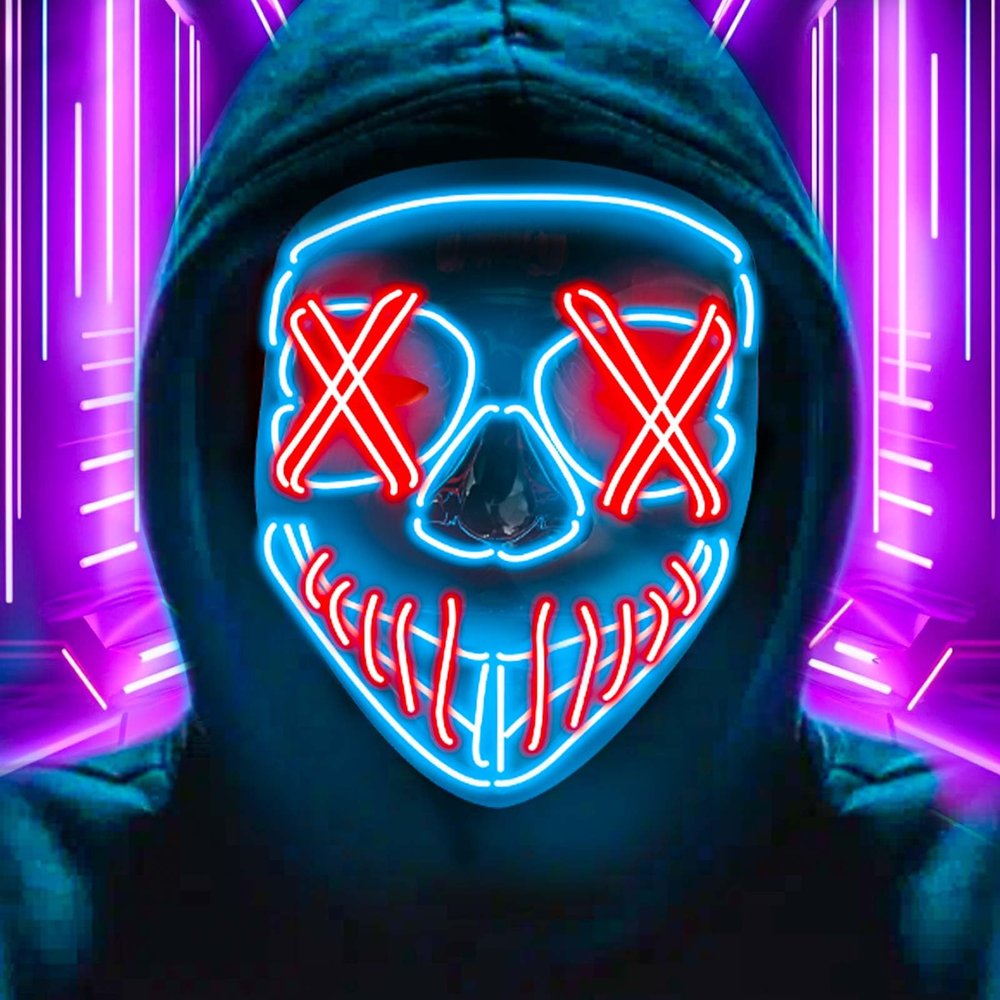 Creatwo LED Mask Halloween Light Up Purge Mask Glow in the Dark Scary Costumes for Adults Halloween Cosplay Men Gift