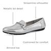 CLIFFS BY WHITE MOUNTAIN Women's Genius Cushioned Moc-Loafer, Silver/ES-Print, 8.5 W view 3