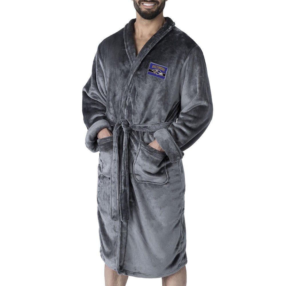 Northwest NFL Baltimore Ravens Silk Touch Bath Robe, Large/X-Large, Rollout Charcoal