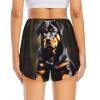 DRTGEDS Rottweiler Wallpaper Women'S Shorts Hiking Athletic Shorts Yoga Active Workout Running Shorts Comfy Casual White view 4