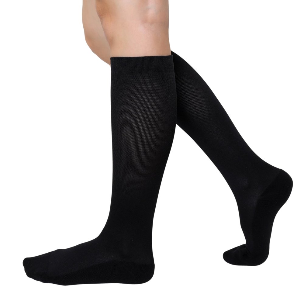 Votprof Compression Socks for Men and Women, 20-30 mmHG, Graduated Compression for Flight, Travel, Sports, Pregnancy, Running (Black, S)