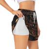 DRTGEDS Library Bookshelf Women's Shorts Hiking Athletic Shorts Yoga Active Workout Running Shorts Comfy Casual White view 1