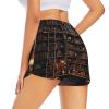 DRTGEDS Library Bookshelf Women's Shorts Hiking Athletic Shorts Yoga Active Workout Running Shorts Comfy Casual White view 3