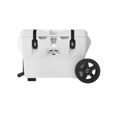 Maluna 40 Quart Hard White Cooler with Wheel Kit | Rotomolded | Insulated Portable Ice Chest Box for Drinks, Beverages, Beach, Camping, Picnic, Hunting, Fishing, Boating | Made in USA