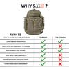 5.11 Tactical Backpack, RUSH 72 2.0 Military Survival Molle Back Pack with Laptop Compartment, Large, 55L, Ranger Green, Style 56565ABR view 4
