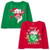 The Children's Place,Girls,All Holidays Long Sleeve Graphic T-Shirts,Multipacks,Xmas Feliz/Xmas Cat 2-Pack,XX-Large