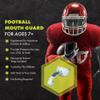 DAMAGE CONTROL Mouthguard with Permanent Helmet Strap, Youth Mouth Guard to Protect Lips & Teeth, No Boiling Pacifier, Breathable Binky Mouthpiece, Football Mouthpiece, Works with Braces (White) view 2