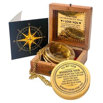 To My Son Compass Gift From Mom and Dad | 2" - For Teenage Son's Graduation, Christmas, Birthday, Baptism, Confirmation, Communion