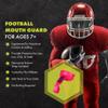 DAMAGE CONTROL Mouthguard with Permanent Helmet Strap, Youth Mouth Guard to Protect Lips & Teeth, No Boiling Pacifier, Breathable Binky Mouthpiece, Football Mouthpiece, Works with Braces (Red) view 2