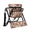 AUSCAMOTEK 360-Degree Swivel Hunting Chair with Thick Cushion and Zipper Pouch - Foldable and Portable Camo Chair for Outdoor Hunting-Wetland Camo view 3