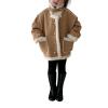 Girls Warm Fleece Jacket Button Up Faux Shearling Chunky Coat With Pockets Kids Winter Windproof Thicken (A, 3-4 Years) view 1