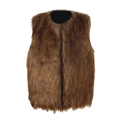 Girls Boys Faux Fr Vest Coat Toddler Sleeveless Thicken Wool Warm Cool Windproof Winter Outerwear (Brown, 1-2 Years)