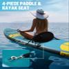 FUNKEE 1134"6" Extra Wide Inflatable Stand Up Paddle Board with Seat, Sup Board with Removable Fins, 4-Piece Paddle, Safety Leash, Floating Phone Case for Adults & Youth of All Skill Levels view 2