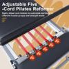 Foldable Pilates Reformer, Home Pilates Reformer Machine with 5 Metal Resistance Springs, Maximum Tension 150 lbs Pilates Equipment Exerciser for Home Workout and Gym view 2